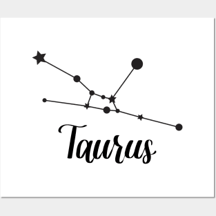 Taurus Zodiac Constellation in Black Posters and Art